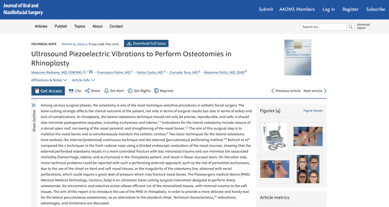 Inventeur de la rhinoplastie ultrasonique docteur Massimo ROBIONY